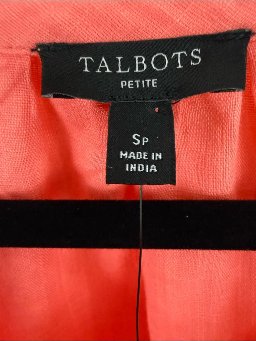 Talbots Linen Blend Shift Dress Size S Petite Palm Tree Embellished Coral NWT - Picture 12 of 14